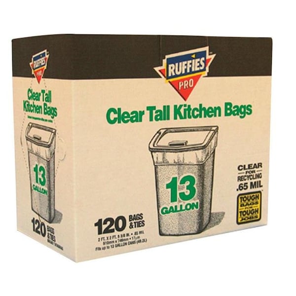 Berry Plastics Berry Plastics 6209654 Ruffies Pro 13 gal Trash Bags Twist Ties - 120 Count 6209654 - main